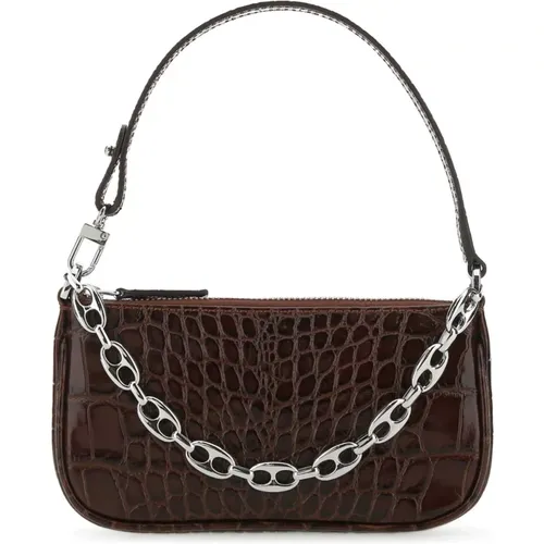 Chocolate Leather Mini Rachel Handbag , female, Sizes: ONE SIZE - By FAR - Modalova