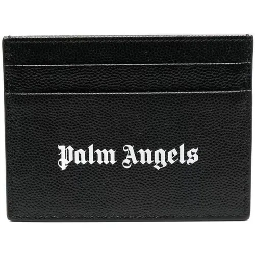 Leather Cardholder with Printed Logo , male, Sizes: ONE SIZE - Palm Angels - Modalova