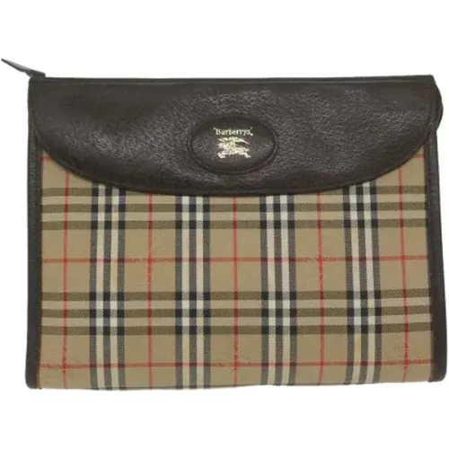 Pre-owned Clutches, female, , Size: ONE SIZE Pre-owned Canvas clutches - Burberry Vintage - Modalova