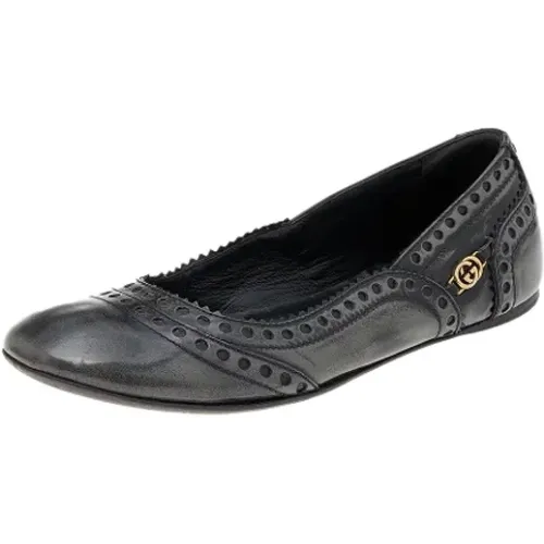 Pre-owned Flats, female, , Size: 5 1/2 US Pre-owned Leather flats - Gucci Vintage - Modalova