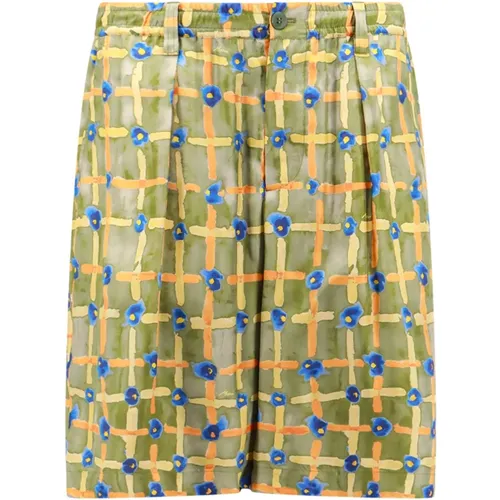 Silk Shorts with Button Closure , male, Sizes: L, M, S, XL - Marni - Modalova