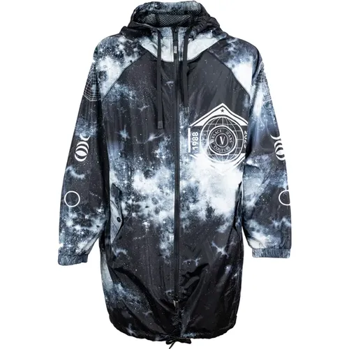 Rain Jackets, male, , Size: M Space Couture Windbreaker Jacket - Versace Jeans Couture - Modalova