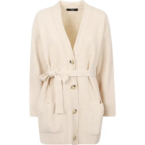 Medium Length Cardigan in Wool Viscose and Cashmere , female, Sizes: S, XS, M, XL, L - Max Mara Weekend - Modalova
