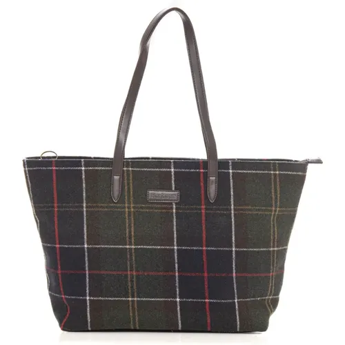 Tartan Style Shopper Bag with Zip , female, Sizes: ONE SIZE - Barbour - Modalova