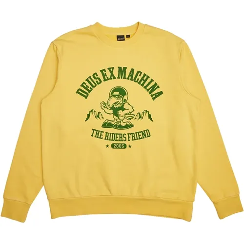 Green Box Fit Crew Sweater , male, Sizes: XL, L, M - Deus Ex Machina - Modalova