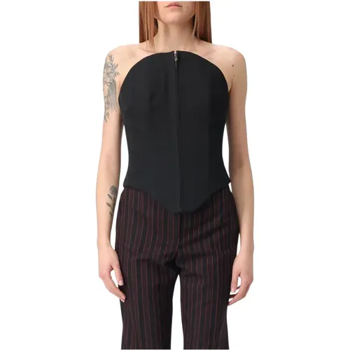 Sleeveless Tops, female, , Size: M Strapless Corset Top Zipper - alexander mcqueen - Modalova