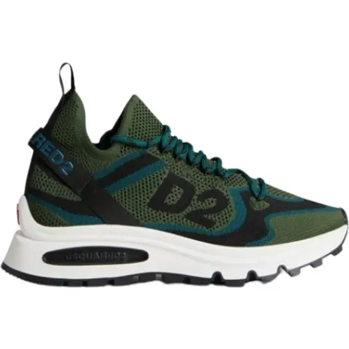 Green Logo Sneaker , male, Sizes: 11 UK, 9 UK, 8 UK, 10 UK - Dsquared2 - Modalova