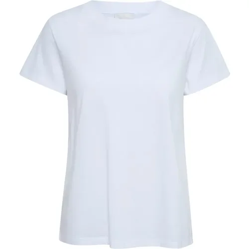 Essentielles Weißes T-Shirt mit Kurzen Ärmeln , Damen, Größe: XL - My Essential Wardrobe - Modalova