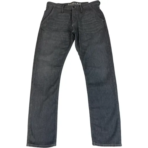 Graue Carrot Fit Jeans mit Knopfleiste , Herren, Größe: W29 L32 - Denham - Modalova