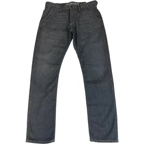 Graue Carrot Fit Jeans mit Knopfleiste , Herren, Größe: W34 L32 - Denham - Modalova
