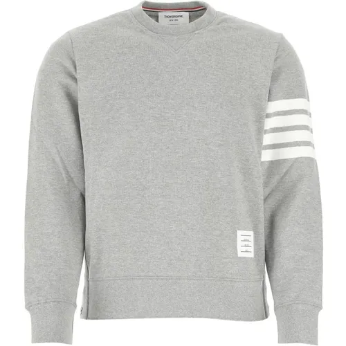 Grauer Baumwoll-Sweatshirt , Herren, Größe: L - Thom Browne - Modalova