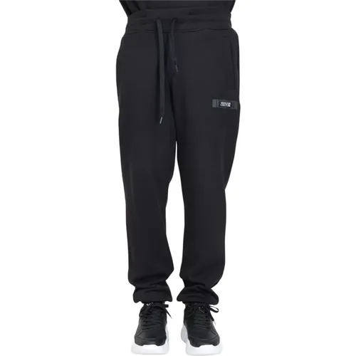 Sweatpants, male, , Size: XL Sporty Trousers with Logo - Versace Jeans Couture - Modalova