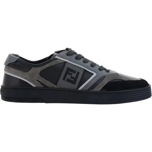 Calf Leather Low Top Sneakers , male, Sizes: 10 UK - Fendi - Modalova