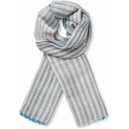 Winter Scarves, female, , Size: ONE SIZE Striped Scarf Blue Bonnet - Masai - Modalova