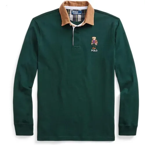 Grünes Polo-Shirt mit Kragen , Herren, Größe: M - Ralph Lauren - Modalova