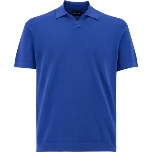 Cotton Polo Shirt Ribbed Edges Regular Fit , male, Sizes: 3XL, 2XL, XL - Drumohr - Modalova