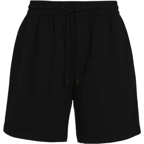 Schwarze Bio-Baumwollshorts - Gerader Schnitt - Calvin Klein - Modalova