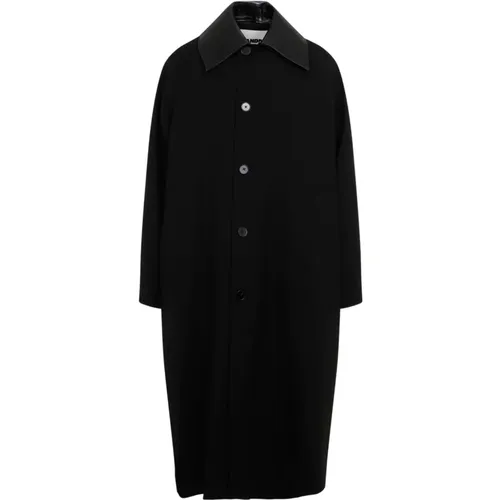 Single-Breasted Coats, male, , Size: M Elegant Wool Coat Aw24 - Jil Sander - Modalova