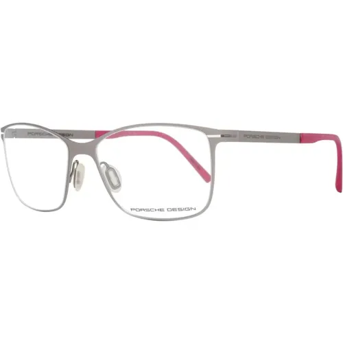 Glasses, female, , Size: ONE SIZE Silver Metal Rectangle Optical Frames - Porsche Design - Modalova