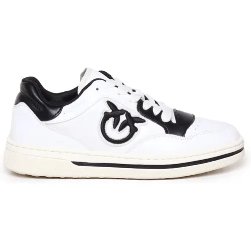 Black Leather Sneakers with Logo , female, Sizes: 5 UK - pinko - Modalova