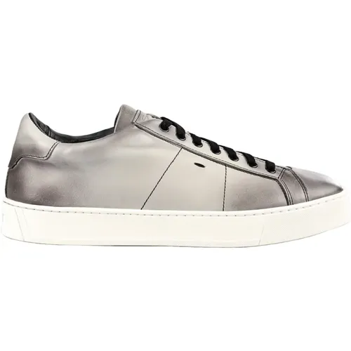 Italian Leather Sneakers , male, Sizes: 11 1/2 UK, 10 UK, 7 UK, 11 UK, 8 UK, 8 1/2 UK - Santoni - Modalova