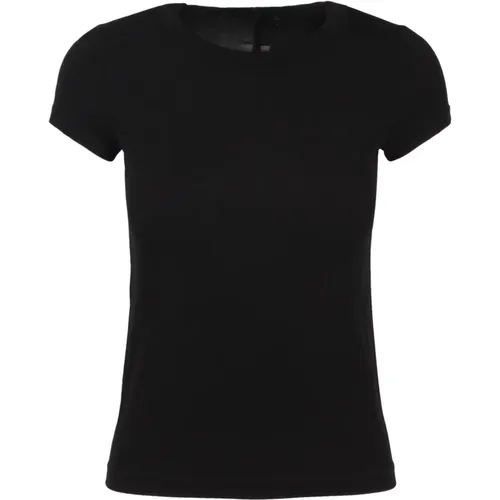 Schwarzes Cropped Level T-Shirt,Staubiges Rosa Cropped Level T-Shirt - Rick Owens - Modalova