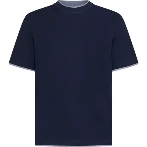Cotton T-shirt with Crew Neck , male, Sizes: M, L, 2XL, S, 3XL, XL - BRUNELLO CUCINELLI - Modalova