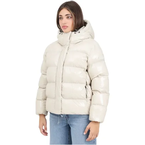 Beiger Daunenmantel Damen Winterjacke , Damen, Größe: S - Napapijri - Modalova