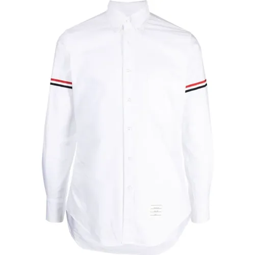 Cotton Shirt with Striped Details , male, Sizes: XL, M, 2XL, L, S - Thom Browne - Modalova