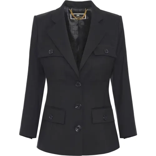 Blazer with Pointed Lapels , female, Sizes: M, L, S - Elisabetta Franchi - Modalova