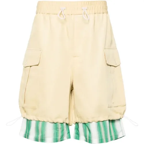 Yellow Cargo Shorts Twill Fabric , male, Sizes: M - Wales Bonner - Modalova
