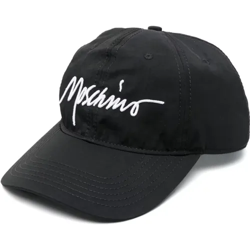 Schwarze Logo-bestickte Verstellbare Kappe - Moschino - Modalova