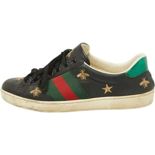 Pre-owned Sneakers, male, , Size: 9 1/2 US Pre-owned Leather sneakers - Gucci Vintage - Modalova