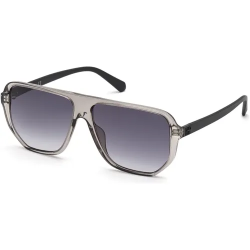 Goldenes Gradient Rauch Sonnenbrille,Stilvolle schwarze Sonnenbrille mit grauen Gläsern - Guess - Modalova