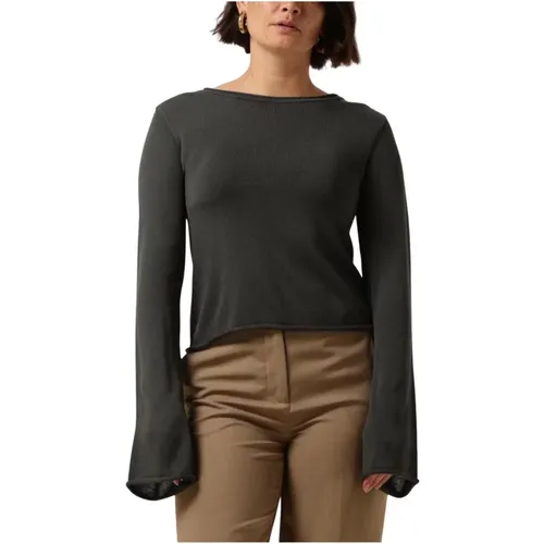 Grünes Flared O-Neck Top , Damen, Größe: M - Modström - Modalova