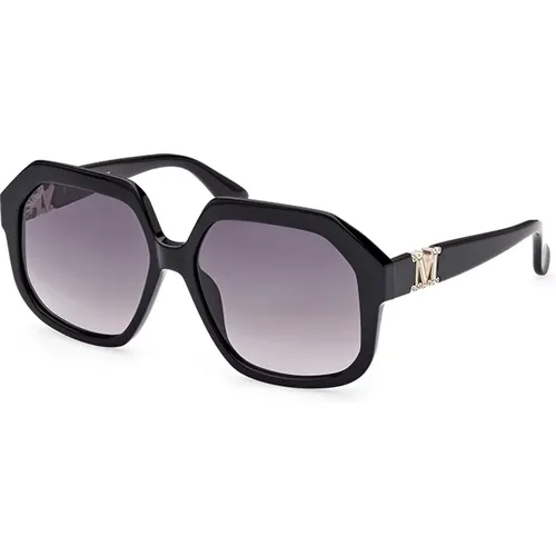 Emme12-01B Sunglasses Shiny Grey , female, Sizes: 57 MM - Max Mara - Modalova