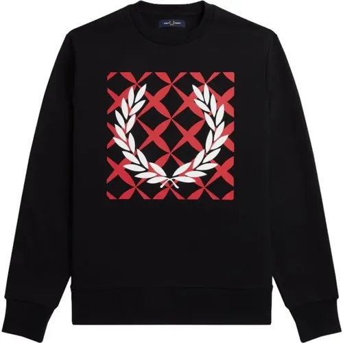 Sweatshirts, male, , Size: M Graphic Cross Stitch Sweatshirt - Fred Perry - Modalova