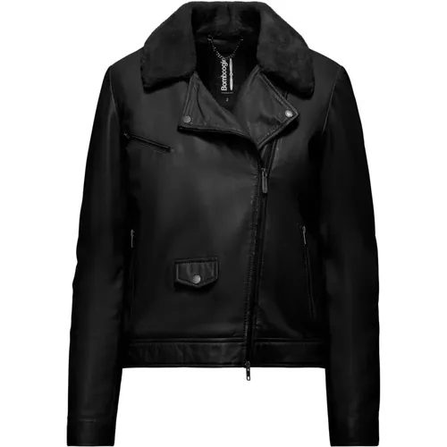 Bold and Feminine Leather Jacket , female, Sizes: 2XL, XL, L, S, XS, M - BomBoogie - Modalova
