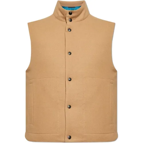 Vests, male, , Size: XL Down vest with stand-up collar - Paul Smith - Modalova