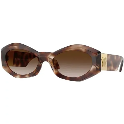 Braune Verlaufsgläser Sonnenbrille - Versace - Modalova