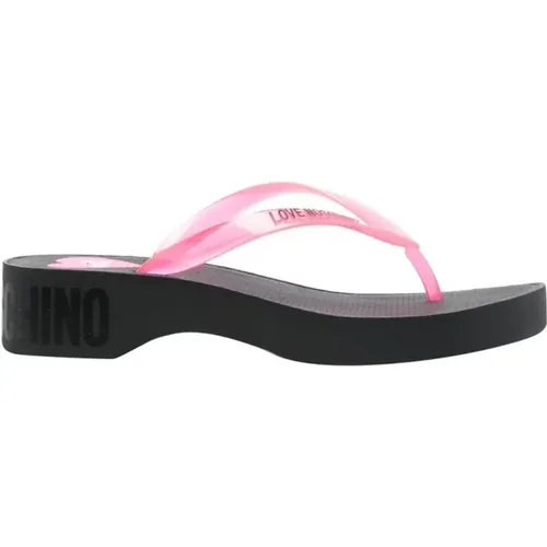 Fuchsia Sandalen mit Logo-Riemen - Love Moschino - Modalova