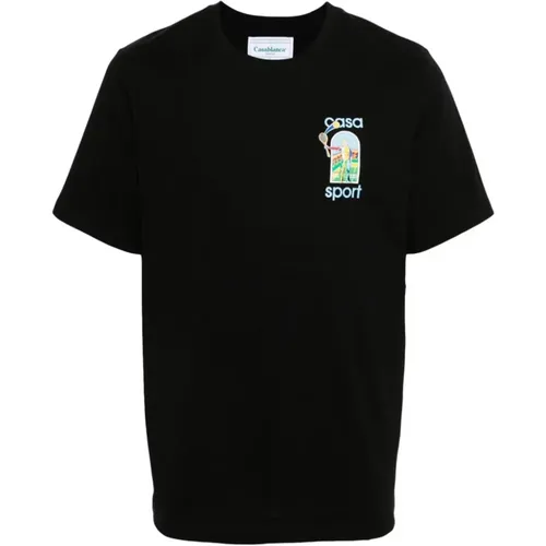 Schwarze Logo Print T-shirts und Polos , Herren, Größe: XL - Casablanca - Modalova