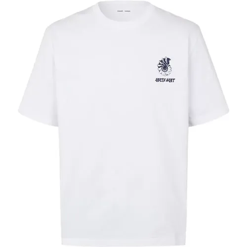 Bedrucktes Oversized Unisex T-Shirt mit Kurzen Ärmeln , Herren, Größe: M - Samsøe Samsøe - Modalova