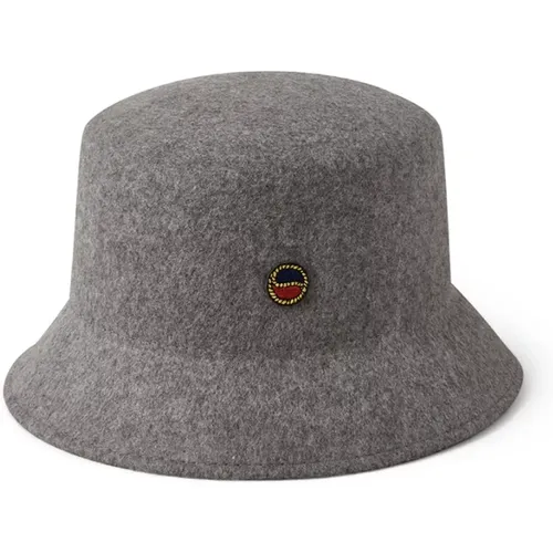 Hats, female, , Size: M Tina Felted Bucket Hat Grey Melange - Busnel - Modalova