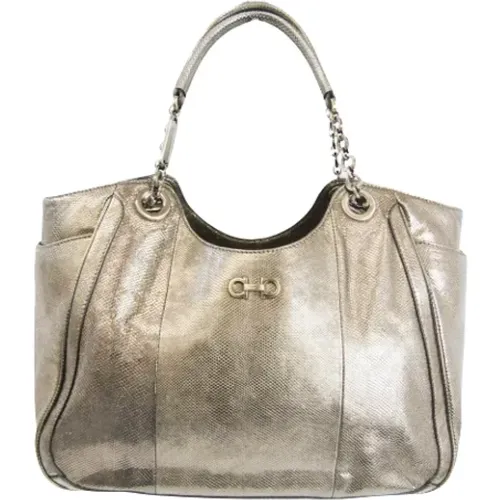 Pre-owned Tote Bags, female, , Size: ONE SIZE Pre-owned Leather totes - Salvatore Ferragamo Pre-owned - Modalova