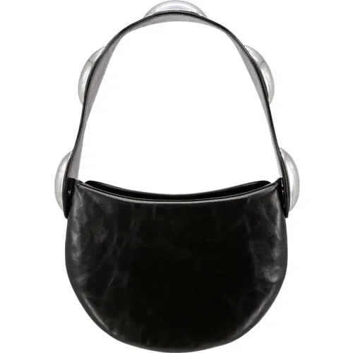 Crackled Leather Dome Shoulder Bag , female, Sizes: ONE SIZE - alexander wang - Modalova