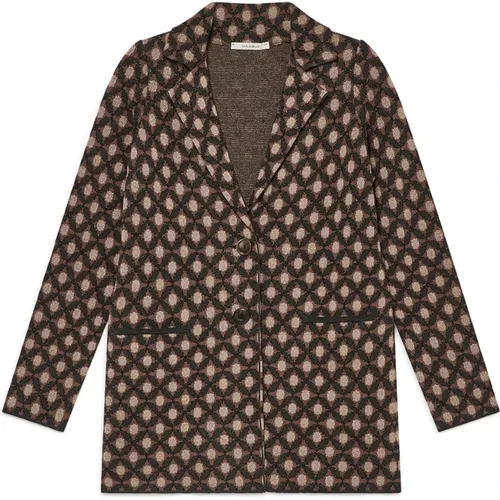 Lucky Pois Jacquard Jacke , Damen, Größe: L - MALIPARMI - Modalova