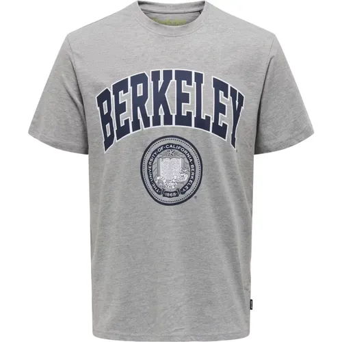 Berkeley College Liebe T-Shirt , Herren, Größe: XL - Only & Sons - Modalova