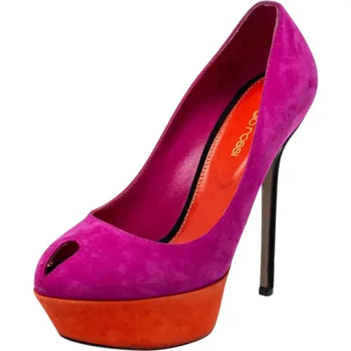 Pre-owned Pumps, female, , Size: 7 1/2 US Pre-owned Suede heels - Sergio Rossi Pre-owned - Modalova