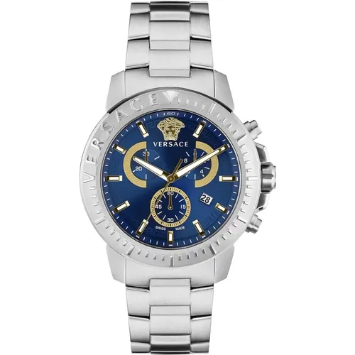 Watches, male, , Size: ONE SIZE NEW Chrono Chronograph Watch Stylish Luxury - Versace - Modalova